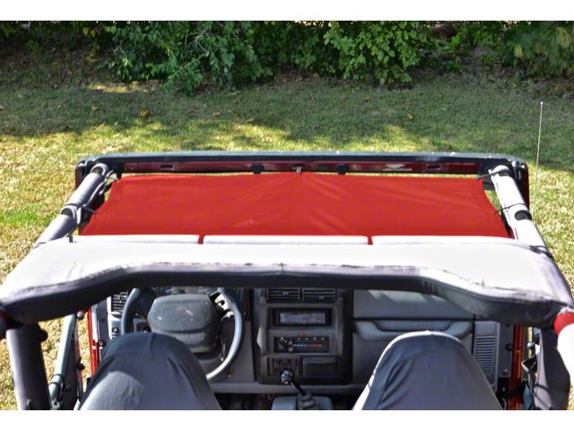 Steinjager Teddy Top Front Seat Solar Screen Cover; Red (97-06 Jeep Wrangler TJ)