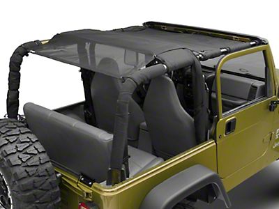 Steinjager Jeep Wrangler Teddy Top Full Length Solar Screen Cover - Black  J0045985 (97-06 Jeep Wrangler TJ, Excluding Unlimited)