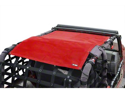 Steinjager Teddy Top Full Length Solar Screen Cover; Red (97-06 Jeep Wrangler TJ, Excluding Unlimited)