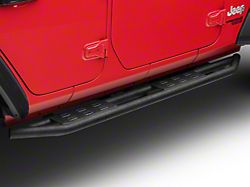 RedRock 4x4 Side Armor with Step Pads; Textured Black (18-21 Jeep Wrangler JL 4 Door)