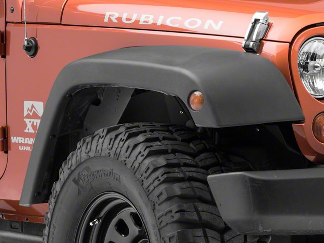 Go Rhino Aluminum Wheel Well Inner Fender Liners; Front; Textured Black (07-18 Jeep Wrangler JK)