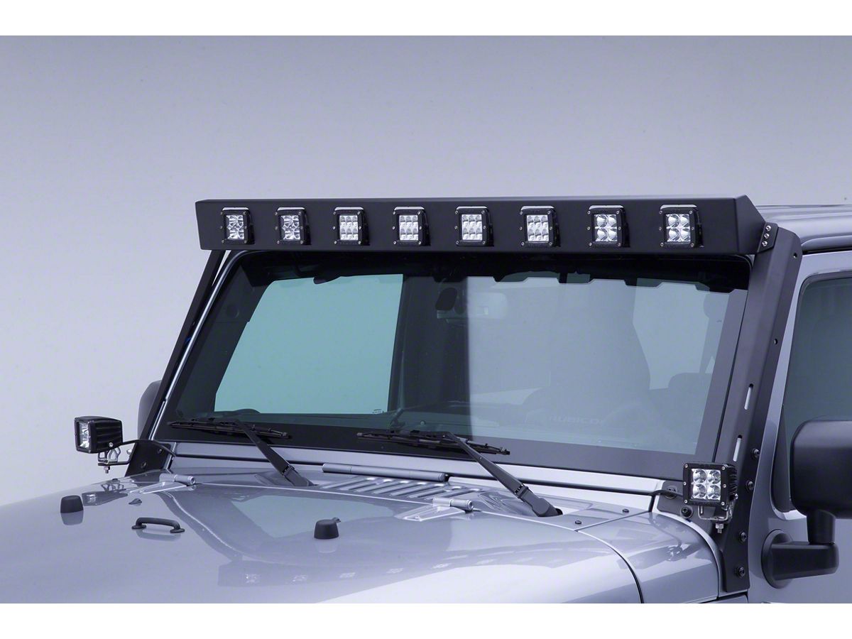 Jeep Wrangler WLF Windshield Light Frame for Eight 3-Inch LED Cube Lights  (07-18 Jeep Wrangler JK)