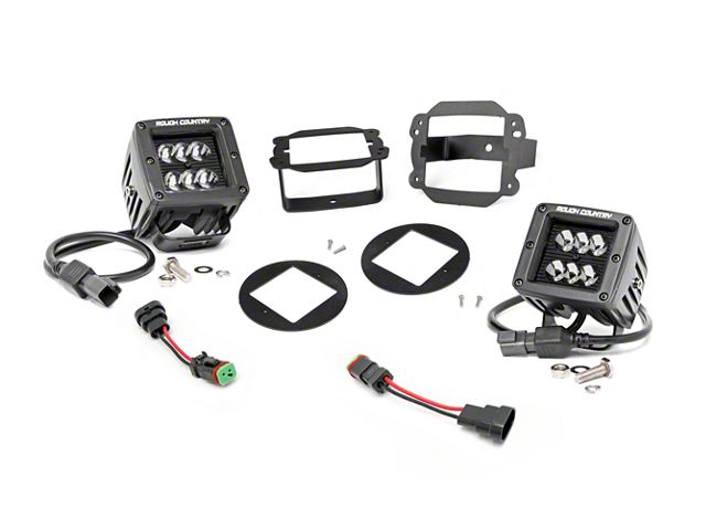 Rough Country Black Series LED Fog Light Kit (07-09 Jeep Wrangler JK)