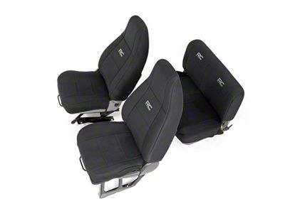 Rough Country Neoprene Seat Covers; Black (91-95 Jeep Wrangler YJ)