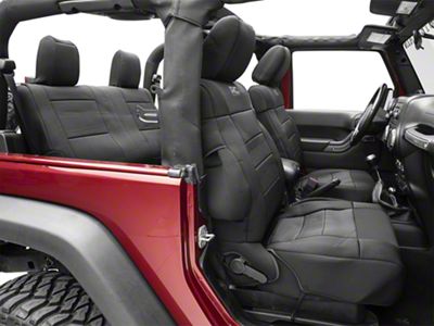 Rough Country Neoprene Seat Covers; Black (07-18 Jeep Wrangler JK 2-Door)