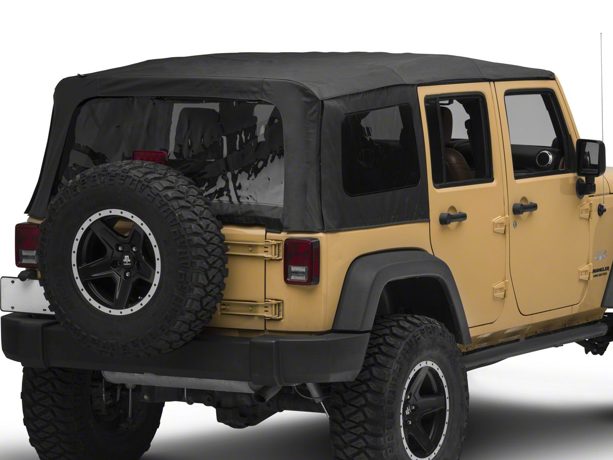 Rough Country Jeep Wrangler Replacement Soft Top; Black Denim   (10-18 Jeep Wrangler JK 4-Door) - Free Shipping
