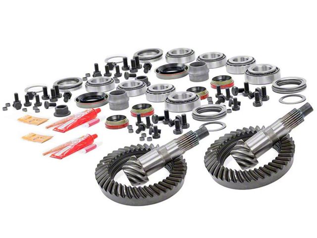Rough Country Dana 30 Front Axle/35 Rear Axle Ring and Pinion Gear Kit with Install Kit; 4.56 Gear Ratio (97-06 Jeep Wrangler TJ)