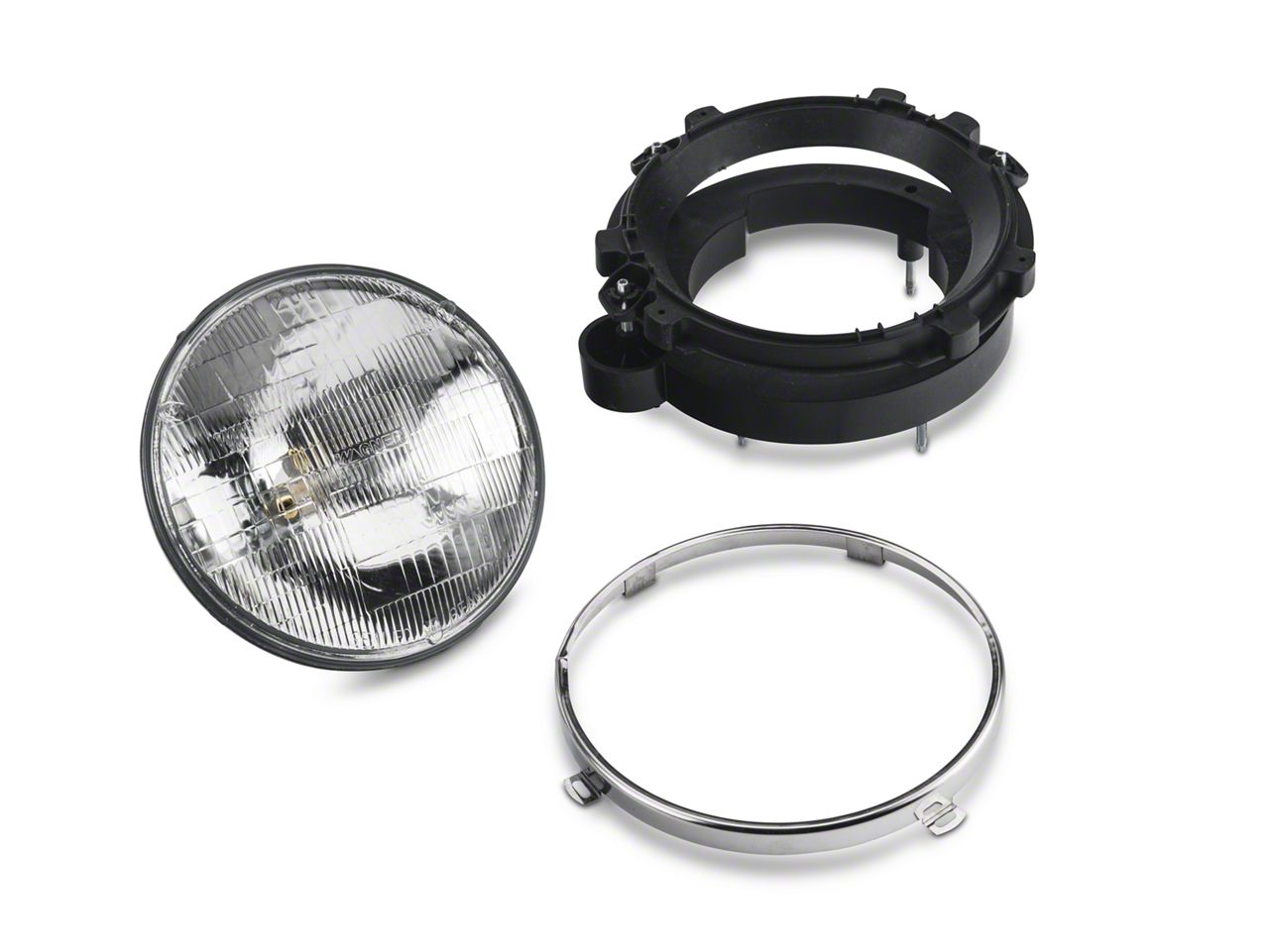 Jeep Wrangler Headlight; Chrome Housing; Clear Lens;; Driver Side (97-06 Jeep  Wrangler TJ)