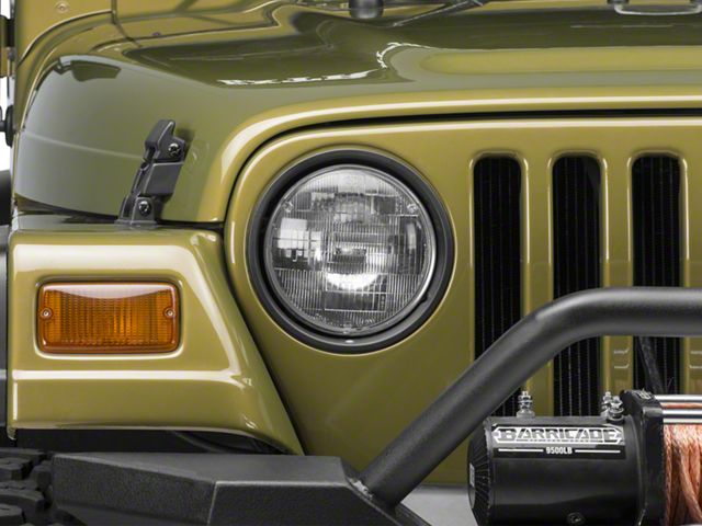 Headlight; Chrome Housing; Clear Lens; Passenger Side (97-06 Jeep Wrangler TJ)