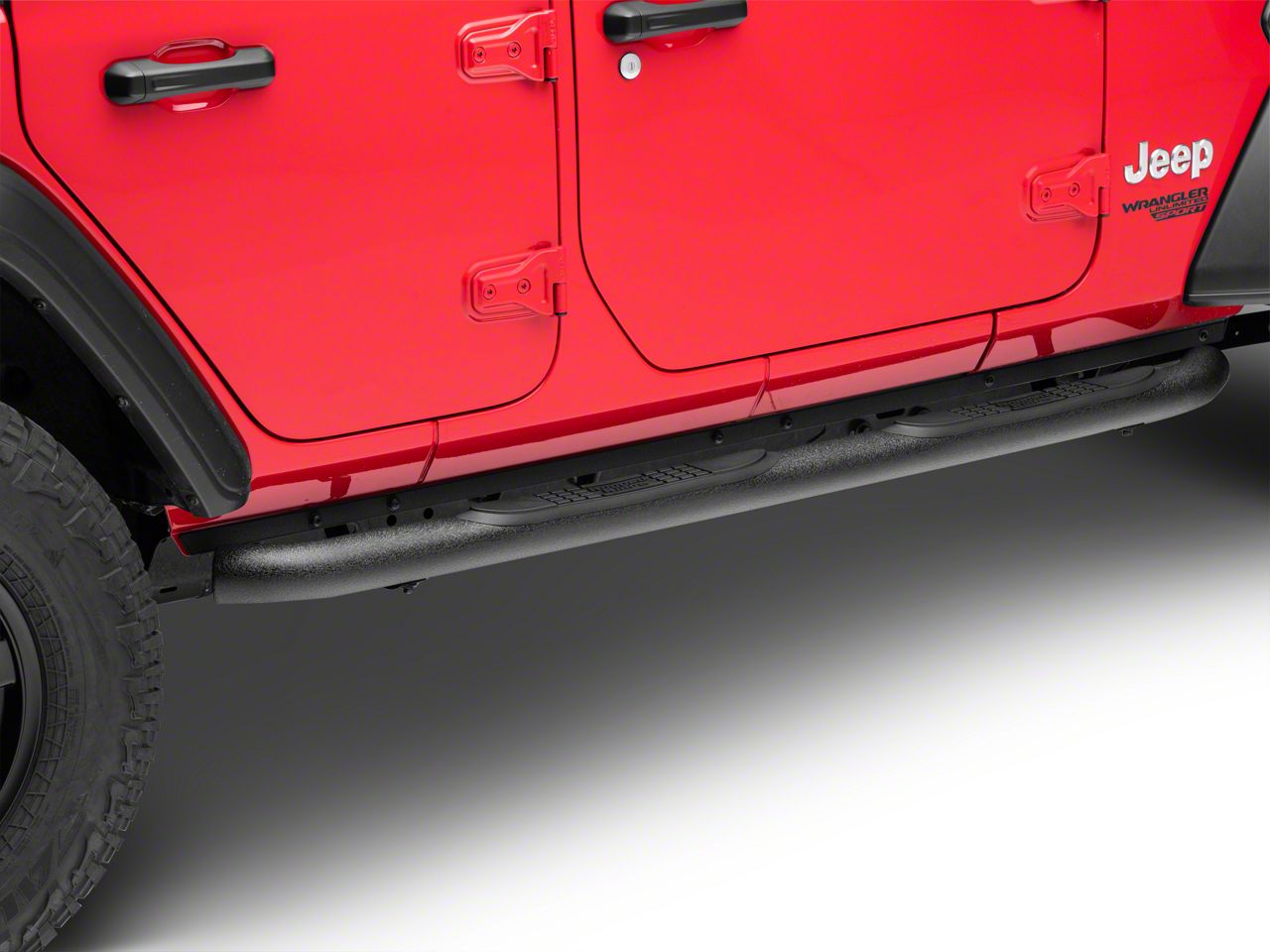 Rugged Ridge Jeep Wrangler 3 in. Round Side Step Bars - Black 11591.12 ...