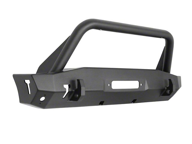WJ2 Stubby Front Bumper with Bull Bar; Textured Black (18-24 Jeep Wrangler JL)