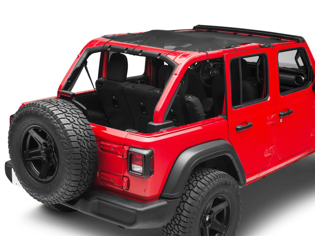 Steinjager Jeep Wrangler Teddy Top Full Length Solar Screen Cover; Black  J0048106 (18-23 Jeep Wrangler JL 4-Door) - Free Shipping