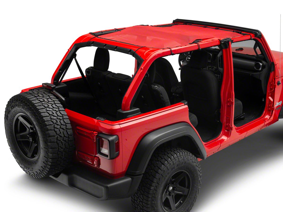 Steinjager Teddy Top Full Length Solar Screen Cover; Red (18-23 Jeep  Wrangler JL 4-Door)
