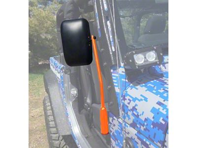 Steinjager Door Hinge Mounted Mirrors; Fluorescent Orange (18-23 Jeep Wrangler JL)
