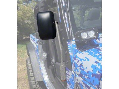 Steinjager Door Hinge Mounted Mirrors; Gray Hammertone (18-23 Jeep Wrangler JL)
