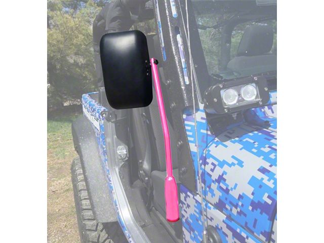 Steinjager Door Hinge Mounted Mirrors; Hot Pink (18-24 Jeep Wrangler JL)