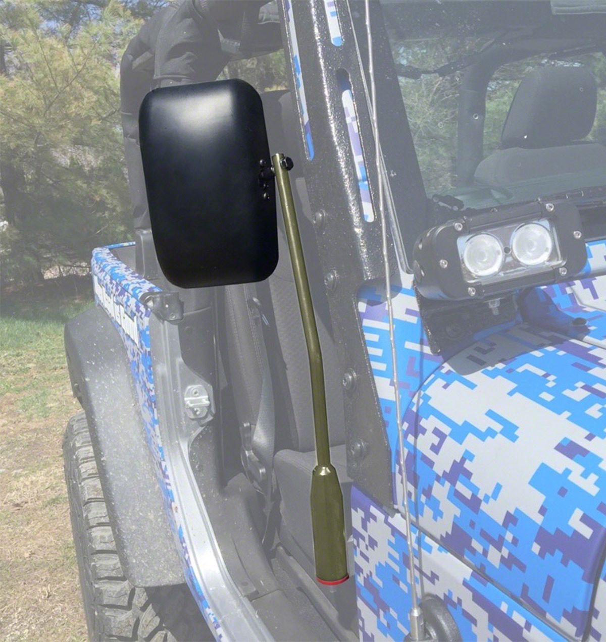 Steinjager Jeep Wrangler Door Hinge Mounted Mirrors; Locas Green