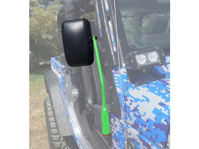 Steinjager Door Hinge Mounted Mirrors; Neon Green (18-24 Jeep Wrangler JL)