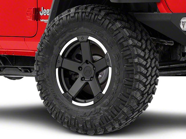 Rovos Wheels Danakil Charcoal with Machined Lip Wheel; 17x9 (18-24 Jeep Wrangler JL)