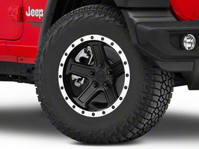 Rovos Wheels Tenere Matte Black with Machined Lip Wheel; 17x9 (18-23 Jeep Wrangler JL)