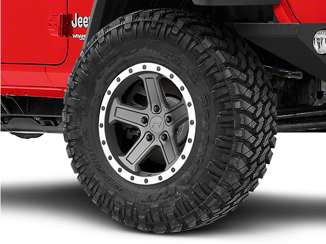 Rovos Wheels Tenere Charcoal with Machined Lip Wheel; 17x9 (18-23 Jeep Wrangler JL)