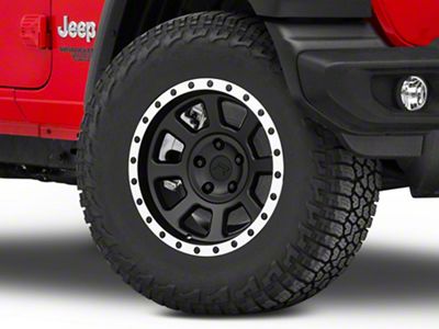 Rovos Wheels Kalahari Matte Black with Machined Lip Wheel; 17x9 (18-23 Jeep Wrangler JL)