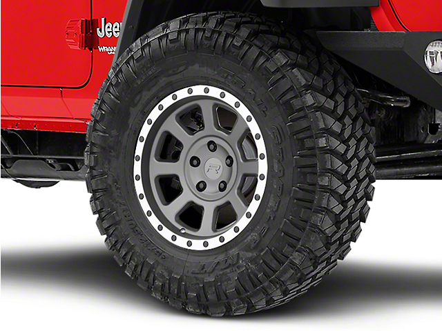 Rovos Wheels Kalahari Charcoal with Machined Lip Wheel; 17x9 (18-23 Jeep Wrangler JL)