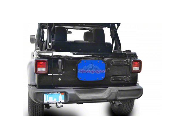 Steinjager Spare Tire Carrier Delete Plate; Playboy Blue (18-24 Jeep Wrangler JL)