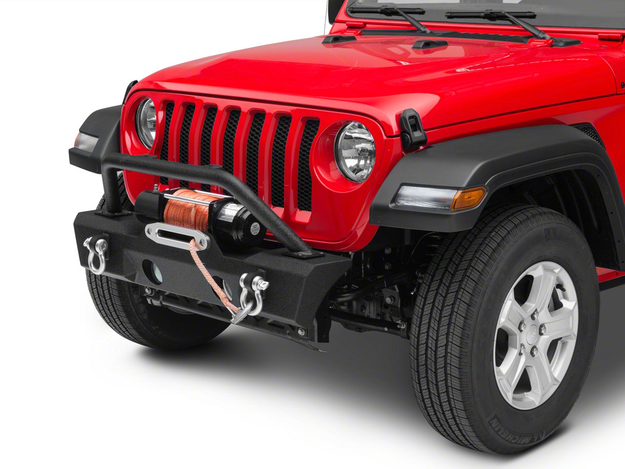 RedRock Jeep Wrangler Attack Stubby Winch Front Bumper J126730-JL (18 ...