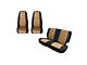 Rugged Ridge Front and Rear Seat Covers; Black/Tan (87-90 Jeep Wrangler YJ)