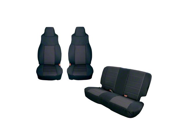 Rugged Ridge Front and Rear Seat Covers; Black (91-95 Jeep Wrangler YJ)