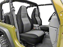 Rugged Ridge Front and Rear Seat Covers; Black/Gray (03-06 Jeep Wrangler TJ)