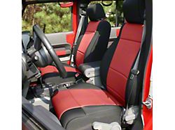 Rugged Ridge Front and Rear Seat Covers; Black/Red (11-18 Jeep Wrangler JK 4-Door)