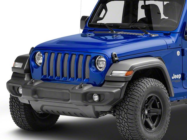 T-REX Grilles Sport Series Grille Insert; Polished (18-23 Jeep Wrangler JL w/o TrailCam, Excluding Rubicon 392)