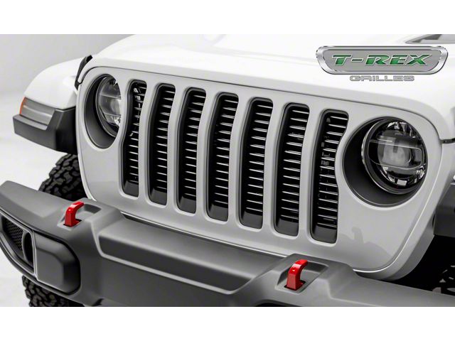 T-REX Grilles Billet Series Round Grille Insert; Silver (18-23 Jeep Wrangler JL w/o TrailCam, Excluding Rubicon 392)