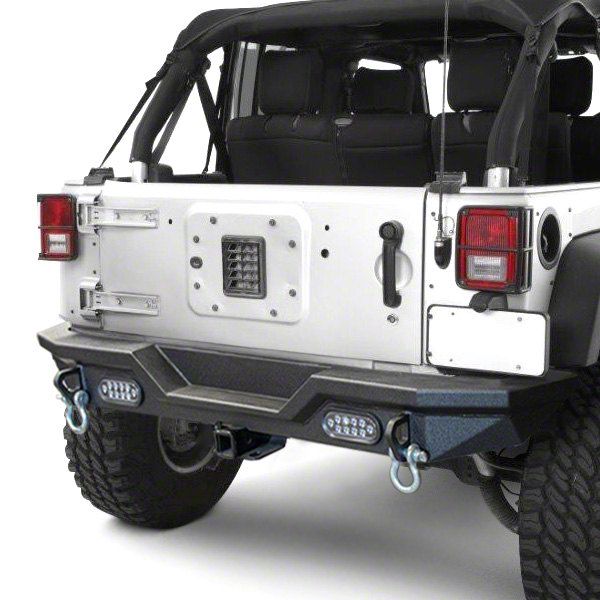 DV8 Offroad Jeep Wrangler High Clearance Rear Bumper with LED Lights ...