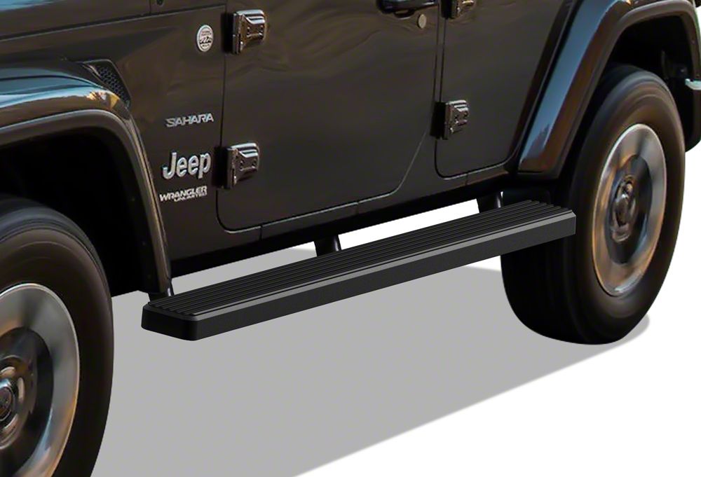 Jeep Wrangler 4Inch iStep Running Boards; Black (1824 Jeep Wrangler