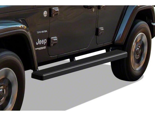 4-Inch iStep Running Boards; Black (18-24 Jeep Wrangler JL 4-Door)