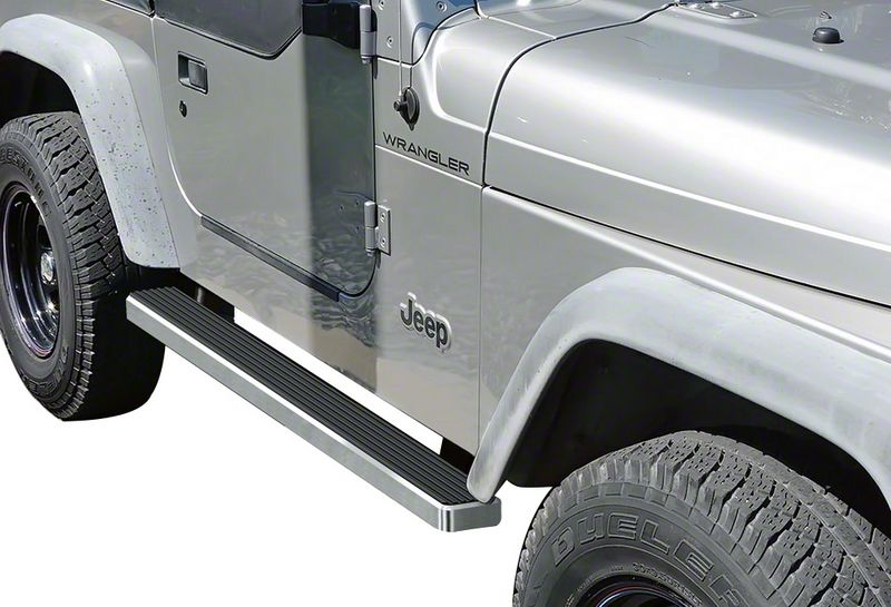 Jeep Wrangler 4Inch iStep Running Boards; Hairline Silver (8706 Jeep Wrangler YJ & TJ