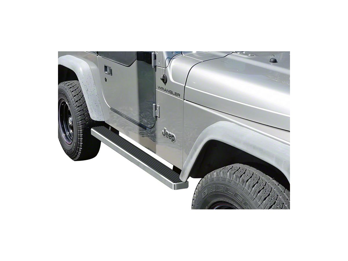 Jeep Wrangler 4-Inch iStep Running Boards; Hairline Silver (87-06 Jeep  Wrangler YJ & TJ, Excluding Unlimited)