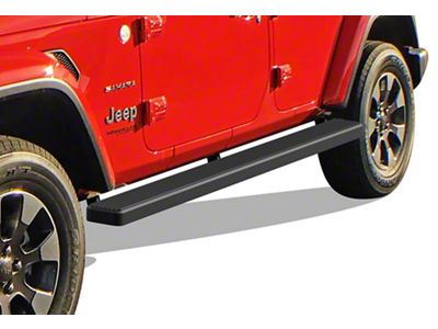 5-Inch iStep Running Boards; Black (18-24 Jeep Wrangler JL 4-Door)