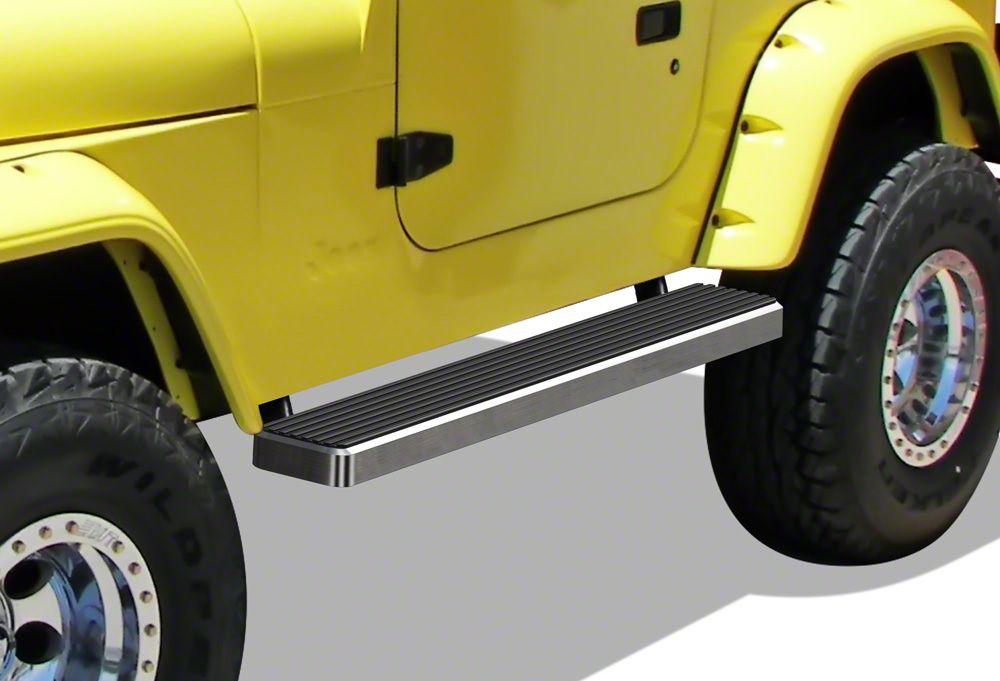 Jeep Wrangler 5Inch iStep Running Boards; Hairline Silver (8706 Jeep Wrangler YJ & TJ