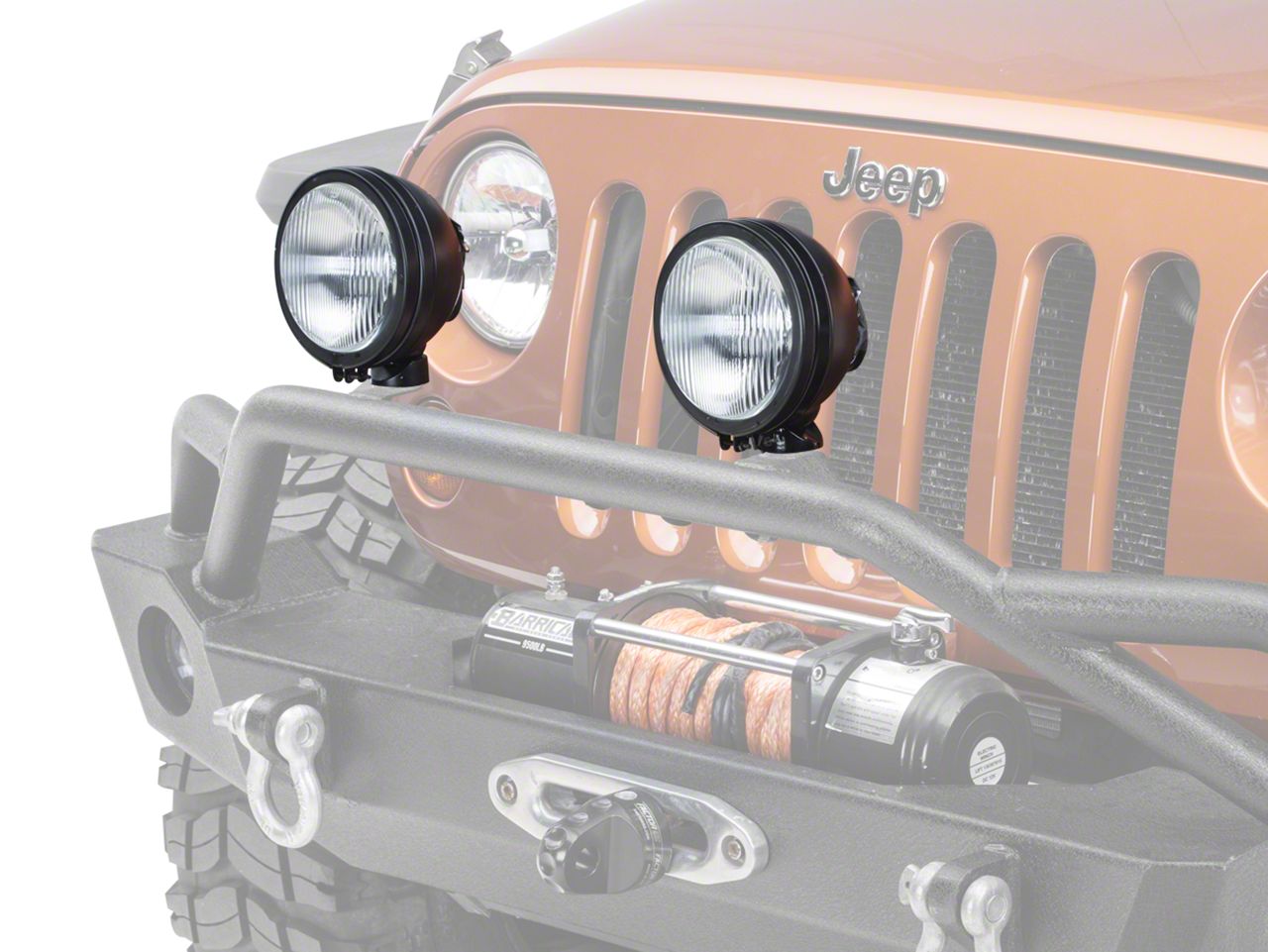 Rugged Ridge Jeep Wrangler 6 in. Round HID Off-Road Fog Lights - Black ...