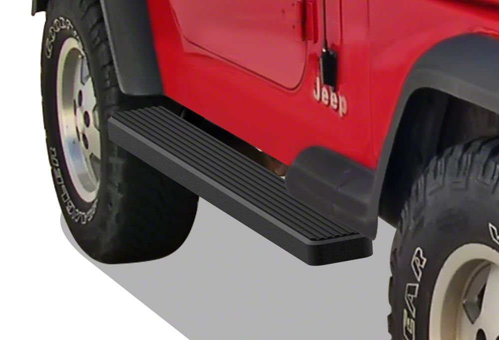 Jeep Wrangler 6Inch iStep Running Boards; Black (8706 Jeep Wrangler YJ & TJ, Excluding Unlimited)