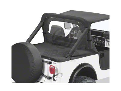 Bestop Duster Deck Cover; Black Denim (80-91 Jeep CJ7 & Wrangler YJ w/ Hard Top)