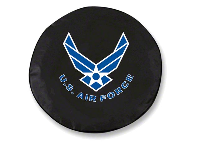 U.S. Air Force Spare Tire Cover with Camera Port; Black (18-24 Jeep Wrangler JL)