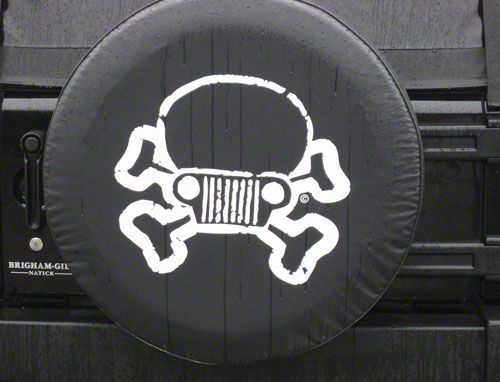 Jeep Wrangler Jeep Skull and Crossbones Spare Tire Cover (8718 Jeep