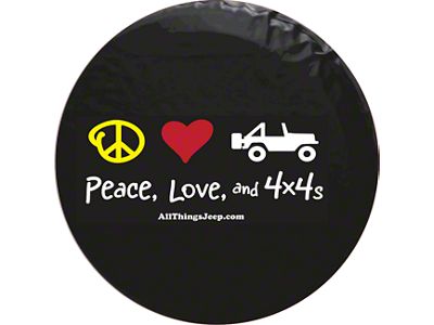 Peace, Love and 4x4s Spare Tire Cover with Camera Port (21-24 Bronco)