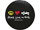 Peace, Love and 4x4s Spare Tire Cover (66-18 Jeep CJ5, CJ7, Wrangler YJ, TJ & JK)