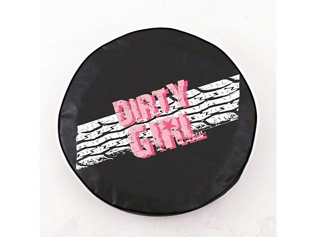 Dirty Girl Treads Spare Tire Cover with Camera Port; Black (18-23 Jeep Wrangler JL)